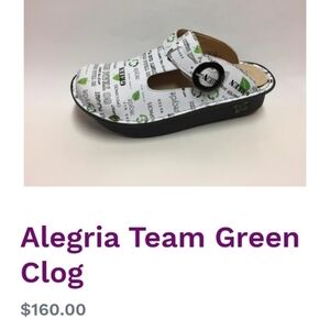 Alegria‎ Mary Jane clogs,slip on shoes,limited edition TEAM GREEN,39